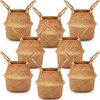 Qunclay 4 Pcs Woven Seagrass Baskets Belly Basket, S,8.7''dx7.9''h by Qunclay