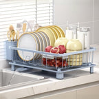 Hiviweer Dish Drying Rack for Kitchen Counter, 16.2" L x 12.5" W,Blue - Image 6