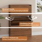 Shoe Storage Cabinet, Wood Shoe Organizer for Entryway with 3 Flip Drawers, Freestanding Shoe Rack with Adjustable Shelf, Narrow Shoe Dresser for Front Door Entrance (Walnut, Standard 3 Drawers) - Image 7