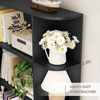 FOTOSOK 72" Tall Corner Bookshelf, 6-Tier Bookshelf and Bookcase, Black - Image 2
