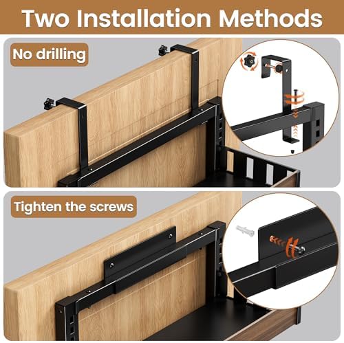 POKIPO 6 Tier Over The Door Pantry Organizer, 2-in-1 Door Hanging or Wall Mounted Spice Rack, Large Heavy Duty Pantry Door Storage Seasoning Shelves with Adjustable Basket for Kitchen Bathroom Closet - Image 3