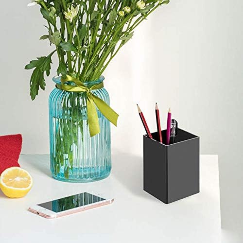 NIUBEE Black Acrylic Pen Holder 4 Pack, Desktop Pencil Cup Stationery Organizer for Office Desk Accessory - Image 5