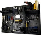Wall Control Pegboard Organizer 4 ft. Metal Pegboard Standard Tool Storage Kit with Black Toolboard and Black Accessories - Image 3