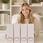BLU MONACO | Foldable Magazine File Holder Set of 4 | Moroccan Tile Cardboard Organizers | Vertical Desk and Shelf Storage for Home Office Dorm | Decorative File Boxes - Image 5