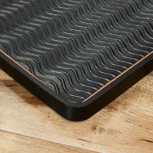 Eddie Bauer Rubber Boot Tray – Lake Waves Design, 16"x32", Black – Waterproof Entryway Boot Mat - Image 4