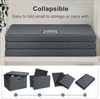 Graciadeco Large 17" 36 Quart Collapsible Stackable Storage Bins with Lids, 5 Packs Dark Gray Foldable Fabric Closet Storage Boxes with Lids Heavy-duty Linen Cube Baskets(17 x 12 x 11) - Image 4