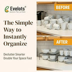 Evelots Wire Shelf Organizer, Large Metal Cabinet Risers, 4-Pack, Black - Image 4