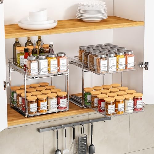 BOIVSHI Pull Out Spice Rack, 9.25" W x 10.39" D x 9.76" H - Image 2