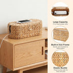 Set of 2 Cable Management Box, Handwoven Cord Hider Box with 3 Open Slots - Image 3