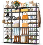 Kottwca 4 Row 10 Tier Large Shoe Rack Organizer for Closet Entryway, 72-80 Pair Shoe Boot Storage Rack, Metal Shoe Shelf Big Vertical Stackable Shoe Stand for Bedroom Corner by Kottwca