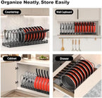 Housolution 2 Pack Pot and Pan Lid Organizer Holder Storage Rack, Black - Image 6