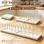 Expandable Pot and Pan Organizer Under Cabinet with 12 Adjustable Dividers - Image 2