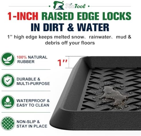 Extra Large Boot Trays - Heavy-Duty Rubber Mat with Raised Edges, Waterproof Shoe Mat Tray for Indoor & Outdoor, Multi-Purpose Catch-All Trays/Floor Protector, 47.25" x 15.75" - Image 7