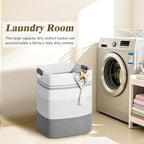 Laundry Hamper, 95L Tall Laundry Basket with Leather Handles, Rectangle Large Clothes Hamper for Organizing, Cotton Woven Laundry Baskets Storage Hampers for Bedroom, Nursery, Living Room - Image 4