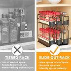 SpaceAid Pull Out Spice Rack Organizer for Cabinet, Heavy Duty Slide Out Seasoning Kitchen Organizer, Cabinet Organizer, with Labels, 7.7" W x10.75 D x10 H, 3 Drawers 2-Tier - Image 4