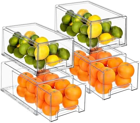 Sorbus Clear Storage Drawers for Refrigerator (Wide + Narrow Deep, 4 Pack) - Image 4