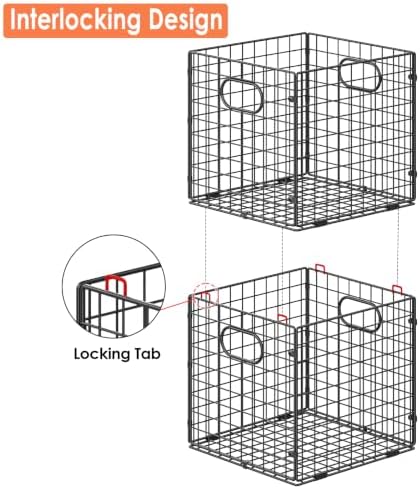 4-Pack Metal Milk Crate for Storage,32QT Stackable Collapsible Storage Bins - Image 6