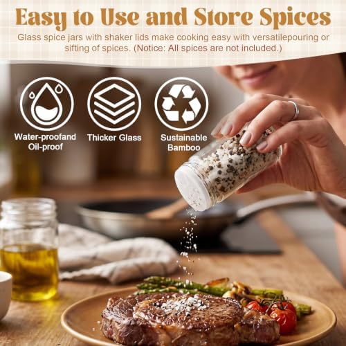 Sliner 20-jar Bamboo Rotating Spice Rack Countertop Organizer 360° Spin - Image 5