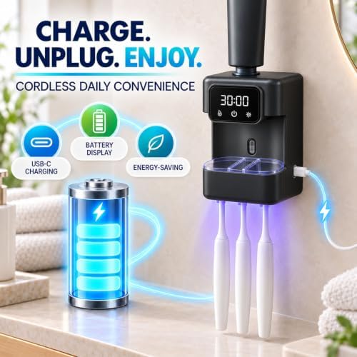Touchless Automatic Toothpaste Dispenser Wall Mounted Kids and Adult,Black - Image 5