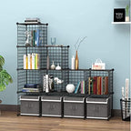 C&AHOME Wire Cube Storage, 12-Cube Storage Organizer Metal, C Grids, Black - Image 5