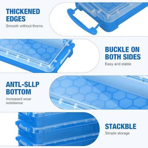 Gueevin 24 Pcs Pencil Box Clear Plastic Pencil Case, Cute Blue - Image 3