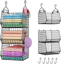 X-cosrack 3-Tier Hanging Closet Organizer, Laundry Room Organization | Space Saving Shelves with 1.65" Hook & 5 S-Hooks | Hanging Wire Baskets (12.4" W x 8.8" H x 10.24-11.8" D) by X-cosrack