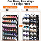 Over the Door Shoe Organizer, 10-Tier Shoe Rack for Door, Black - Image 4