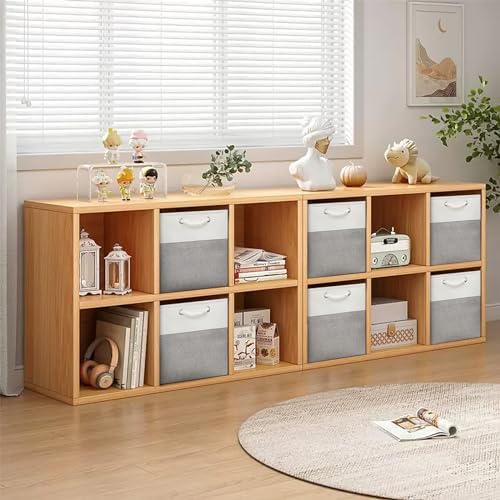 13x13 Storage Cube Bins 4Pack,Collapsible Cube Storage Organizer for Closet, Fabric Storage Box w/ Rope Handles, Foldable Storage Baskets for Shelves, Clothes,Closet Organization - White/Gray - Image 7