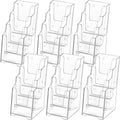 MaxGear 4 Tier Acrylic Brochure Display Holder, 4 Inch Wide, 6 Pack by MaxGear