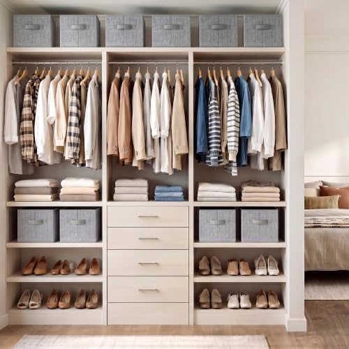 GRANNY SAYS Closet Storage Bins with Handles, Gray, Large, 3-Pack - Image 2
