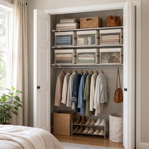 StorageWorks Fabric Storage Bins with Lids, Large Closet Storage Bins - Image 2