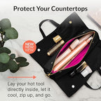 KUSSHI Hair Tools Bag - Oprah’s Favorite Things Winner - Neoprene Hair Tools Travel Bag & Hair Accessories Organizer Case (Black) - Image 3
