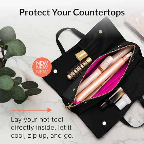KUSSHI Hair Tools Bag - Oprah’s Favorite Things Winner - Neoprene Hair Tools Travel Bag & Hair Accessories Organizer Case (Black) - Image 3