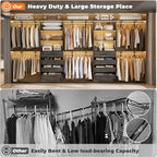 Aheaplus Closet System, Wood Closet Organizer System with Drawers,Black Oak - Image 6