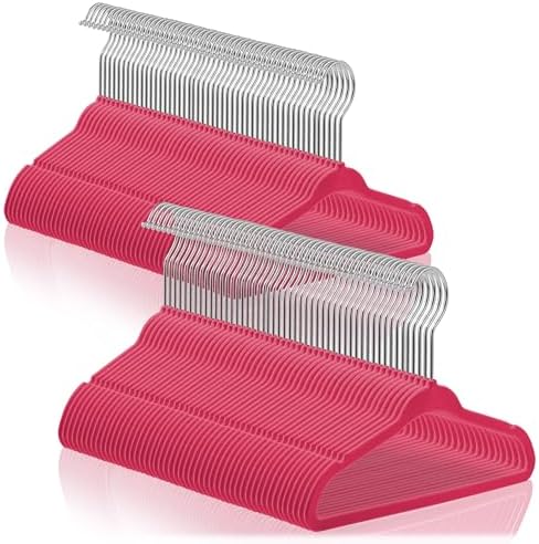 Casafield 100 Velvet Baby Hangers - 11" Size for Infant & Toddler Clothes - Pink by Casafield