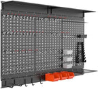 WALMANN 113 PCS Pegboard Wall Organizer Kit with Pegboard Hooks, Black by WALMANN