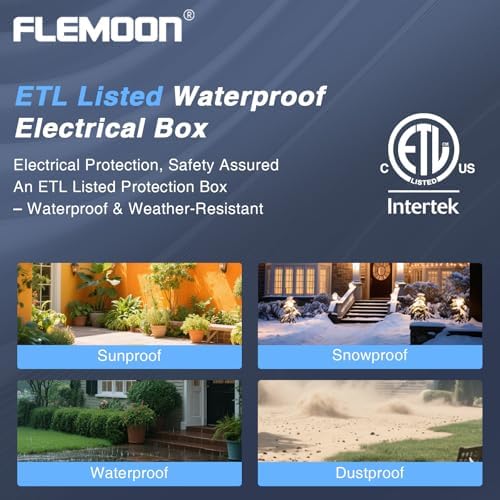 Flemoon Large Outdoor Electrical Box (12.5 x 8.5 x 5 inch), IP54 Waterproof Extension Cord Cover Weatherproof, Protect Outlet, Plug, Socket, Timer, Power Strip, Holiday Light Decoration, Black - Image 6