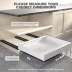 Seinloes 4 Pack Pull Out Cabinet Organizer 21" Deep,Full Extension 3 Slide Rails Slide Out Drawers With Raising Pad for Framed Cabinets,Expandable Width (12.3"-20.5"),No Drill Roll Out Shelves,White - Image 2