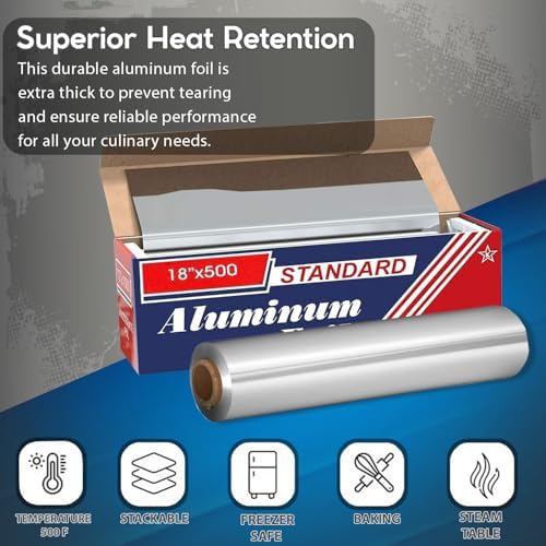 Heavy-Duty Aluminum Foil, 4-Pack Foil Roll (18" x 500") - Image 7