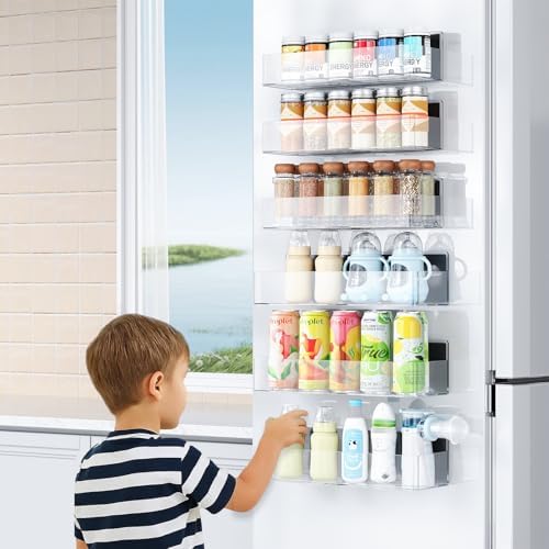 Mystozer Magnetic Spice Rack for Refrigerator Clear, 6 Pack - Image 3