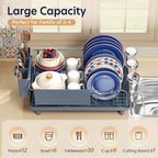 KINGRACK Dish Drying Rack for Kitchen Counter, Dish Drainer with Cup Holder - Image 3