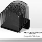 Desktop File Organizers 2 Pack Inclined Document Holders 5 Section Office Supplies Mesh Vertical File Sorters Metal File Storages (2) - Image 5