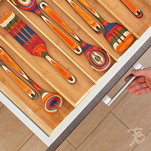 Totally Bamboo Expandable Kitchen Drawer Organizer, 13 to 22 in Wide - Image 2