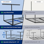 FLEXIMOUNTS 3x6 Overhead Garage Ceiling Storage Rack, 2 Pack, White - Image 4