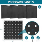 Peg Board Kit, Includes Pegboard and Accessories,with Hooks and Bins,Peg Board Wall Organizer for Office,Ornaments Display,Crafts Organization (66, Black) - Image 2