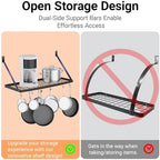 Miyili Wall Mounted Hanging Pot Rack – 30 by 13-Inch Kitchen Organizer with 10 Hooks, Space-Saving Cookware Hanger for Pots & Pans, Black - Image 7