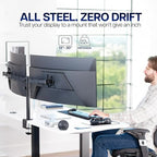 VIVO Dual Ultrawide Monitor Desk Mount, Heavy Duty Fully Adjustable Steel Stand, Holds 2 Computer Screens up to 38 inches and Max 22lbs Each, Black, STAND-V038 - Image 2