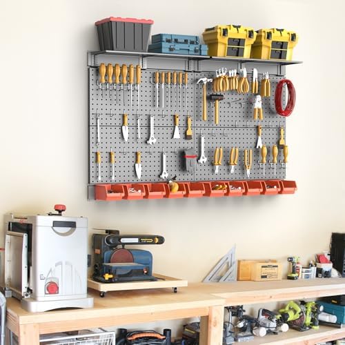 TORACK Metal Pegboard with Peg Board Hooks, Tools Storage Pegboard - Image 2