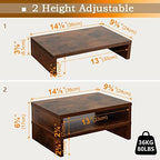 TEAMIX 2-Pack Wood Monitor Riser, Desk Stand for 2 Monitors, Rustic Brown - Image 4