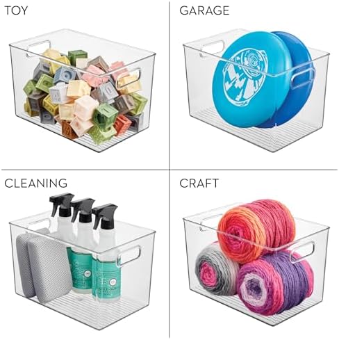iDesign Storage Bins with Handles, Set of 2, Clear - Image 7